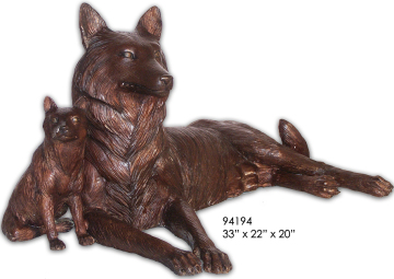 Outdoor Emulational Bronze Wolf Sculpture for Sale