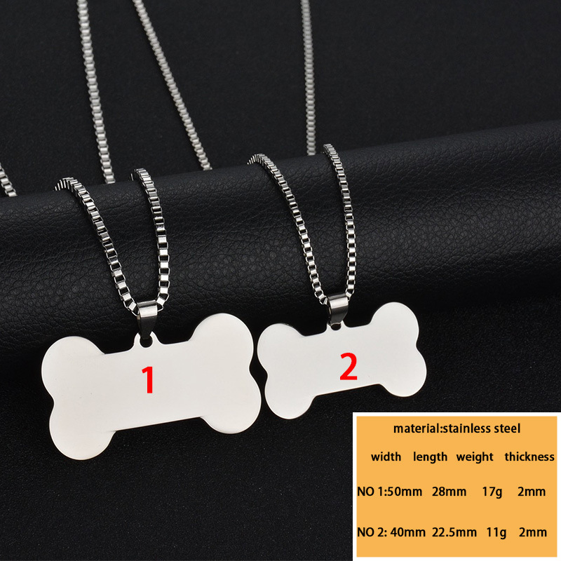 wholesale engravable jewelry blank pet ID card nameplate dog cat pig name card holder necklace