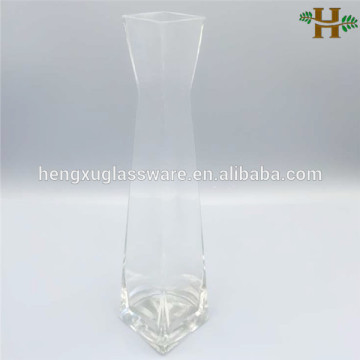 wholesale handblown rectangular clear glass vase