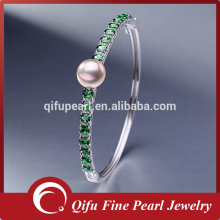 factory dirtect sale 925 silver pearl bangle color stone wedding jewelry