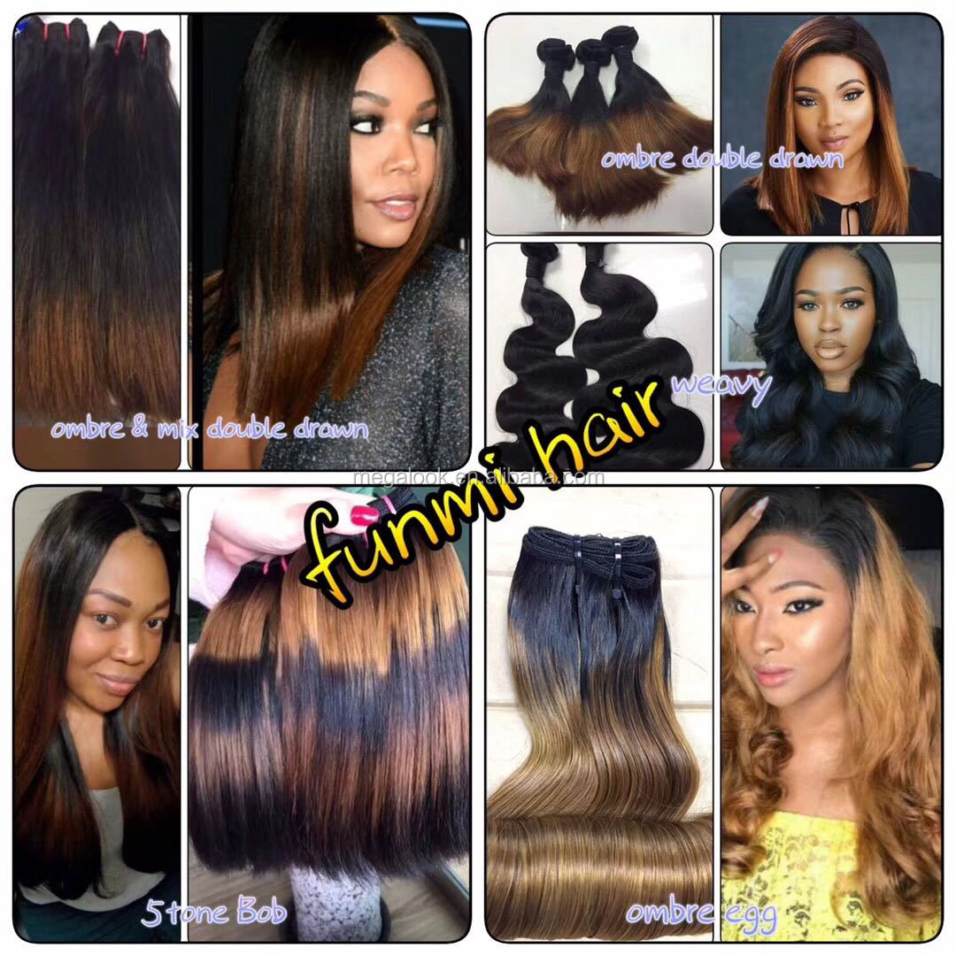 Wholesale Brazilian Hair Romance Fancy Curls Funmi Hair Ombre Color Virgin Remy Human Extension Fumi Hair