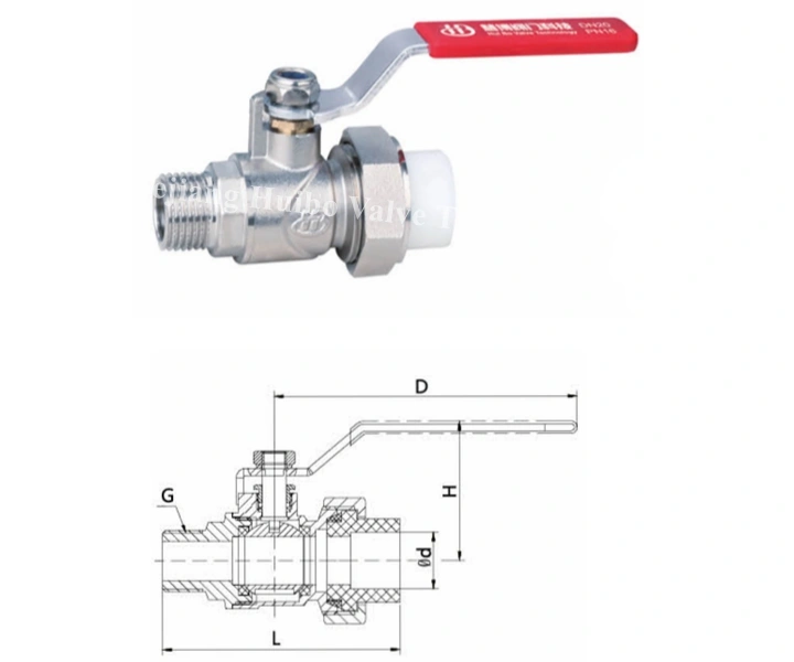 Male Thread PPR Brass Ball Valve 218 with Long Handle