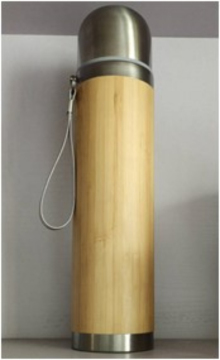 450mL Bamboo Vacuum Bullet Bottle With Rope
