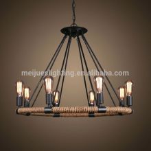 China supply hemp rope pendants lights bathroom pinecone shape chandelier