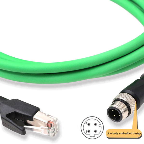 M12 4pin to RJ45 Connection Cable