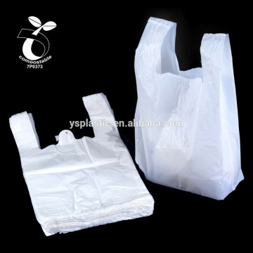 China Manufacturer Custom Shoppers Compostable en13432 Bag with Vest Handle