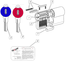 Snaking Computer Key Euro Cylinder 6pins