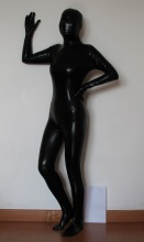 Black Shiny Metallic Spandex Morph Costume Suit