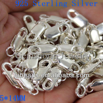 100% Genuine 925 Sterling Silver Clasps 5.2*14mm High Quality Lobster Claw Silver Clasps SC005