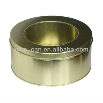 Round Tin Box with window& custom round tin box with window