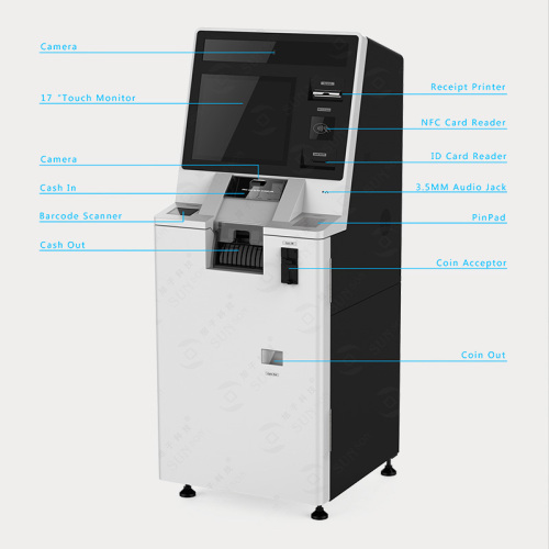Paper and Metal Money Deposit ATM Machine