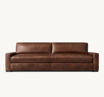 MAXWELL Genuine Leather Bench-Seat Sofa