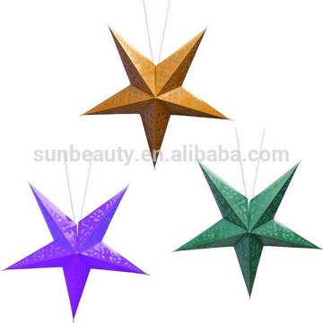 2015 Printed Paper Stars Christmas Decorative Star Lantern