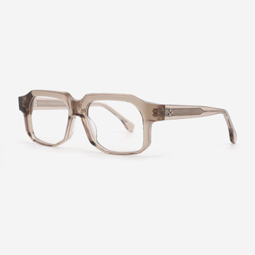 Hexagonal thick Acetate Unisex Optical Frames 23A3093