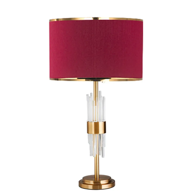 Contemporary LED Crystal Steel Table Lamp for Modern Bedrooms