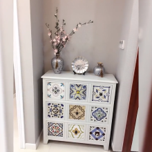 Vintage Wood Cabinet With 3 Drawers