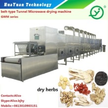 tunnel type industrial microwave herbs drying sterilizing machine