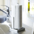 Minimalist White Floor Standing Type Roll Tissue Holder