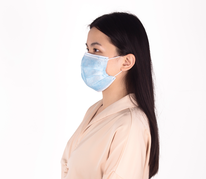 Blue 3-Ply Disposable Earloop Face Mask Virus