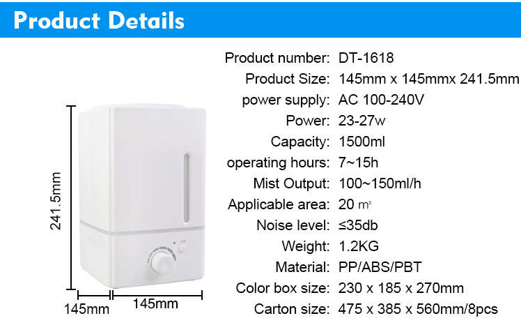 Aroma Diffuser Humidifier and Night Light