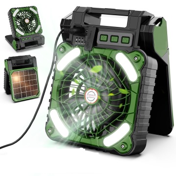 Portable solar fans with solar panel