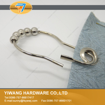 High quality 12pcs/set metal roller ball shower curtain ring