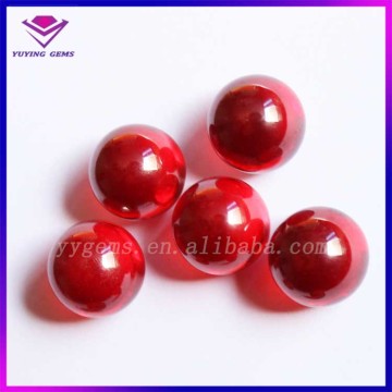 Cabochon Face Orange CZ Ball Cubic Zirconia Gemstone Beads