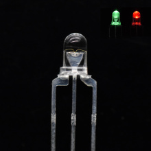 3-миллиметровый двухцветный светодиод, красный и зеленый светодиод с прозрачными линзами, общий катод