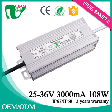 36V 3000ma waterproof constant current driver