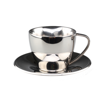 Heart Shape Double Wall Coffee Cup with Saucer