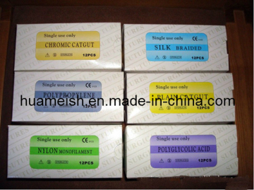 disposable surgical suture thread with needles