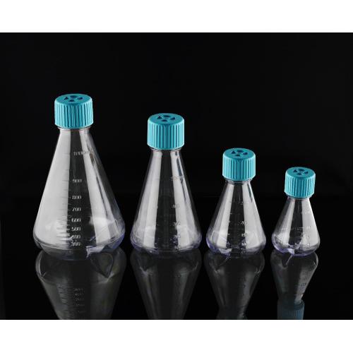 500ml polycarbonate Erlenmeyer Bình nổi bật nắp niêm phong