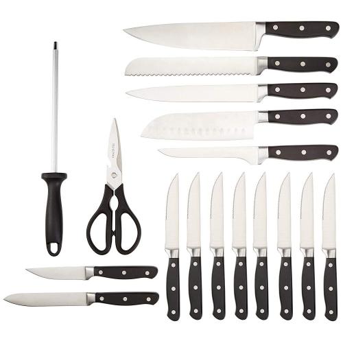 18-Piece Stainless Steel Kitchen Knife Block Set