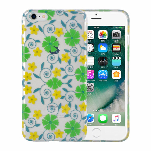 Durable Trantsparent IML Flower Series TPU Case for iPhone6