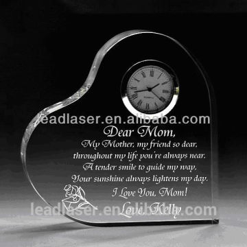 plain crystal /custom 3D cystal engraving photo wedding gift and trophy