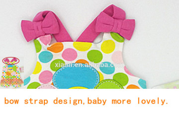 new arrival 100% cotton custom colorful round dot beautiful flower french baby clothes