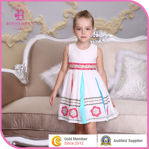 Girls Puffy Dresses for Kids, Embroidery Cotton Dress (6038#)