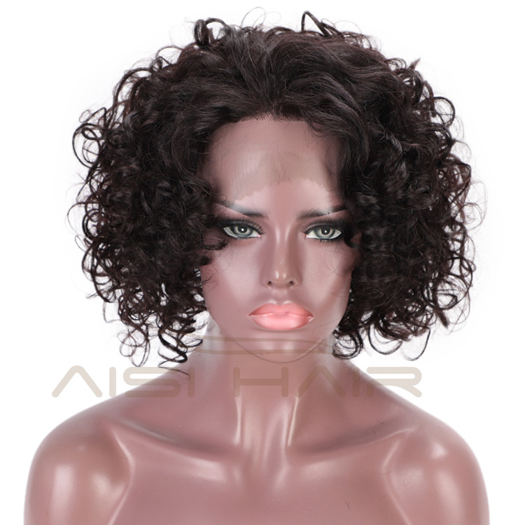 Aisi Hair Lace Front Human Hair Short Wavy Bob Wigs Brazilian  Kinky Afro Curly Frontal Natural Black Wigs for Black Women