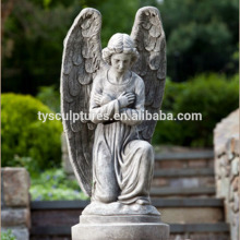 Home decor kneeling praying stone angel statue marble sculpture