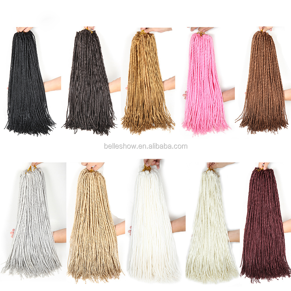 Hot sell 18inch soft dreadlocks braids synthetic hair extensions  crochet dreadlocks faux locs  wholesale