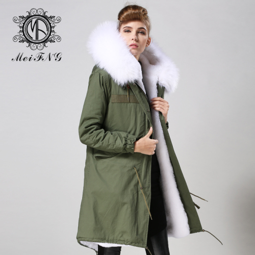 Factory price online-shopping popular fashion fur winter parka for women