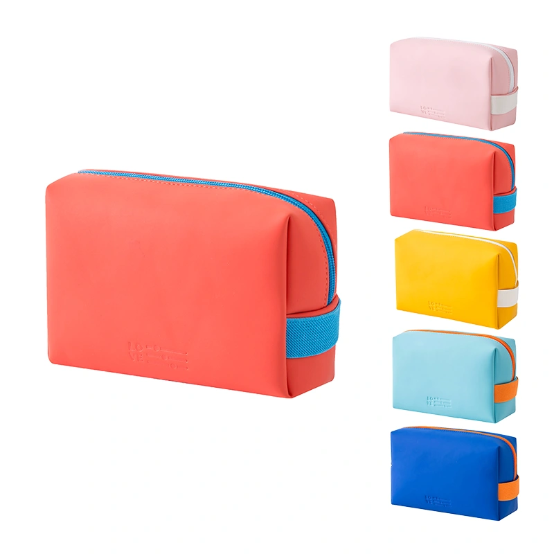 PU Leather Pouch Bags Waterproof Cute Girls Portable Cosmetic Makeup Bag