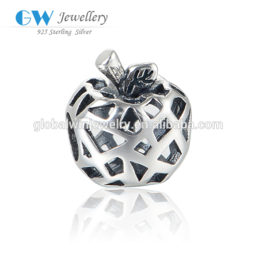 Opening Work Hollowed Apple Mould Silver Beads Antique Engraved Silver Beads Wholesale 925 Silver Beads