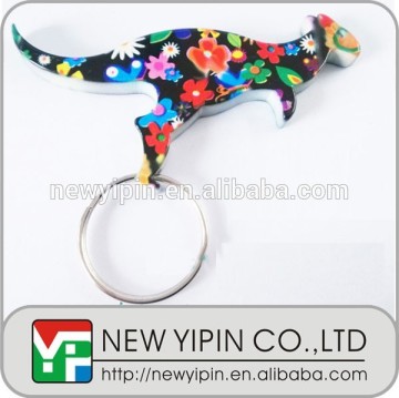 colorful print metal bottle opener, kangaroo shape bottle opener