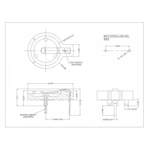 BT-S-SN-A-500 12mm PC Battery Holder