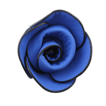 Women Royal 2.5" Leather Flower Brooch