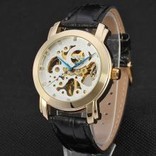 elegant winner mechancal watch with skeleton diamond watch