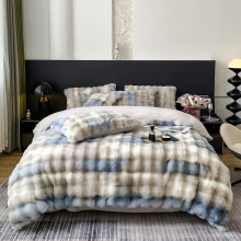 Wholesale Long Fur Plush Bedding Set with Sheets and Quilt Cover