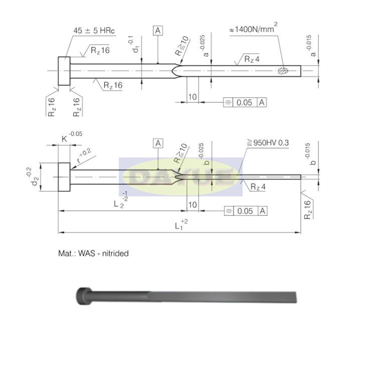 Auswerferstifte Din Iso 8693 Din 1530 Teil 4 Din 1530 Form Fah