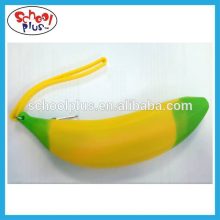 banana shape silica gel pen bag cheap pencil case